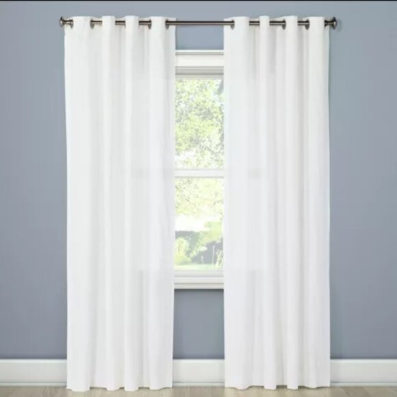 Set of 2 Light Filtering Solid Window Curtain Panels - Threshold - Picture 1 of 3